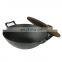 Cast Iron Enamel Chinese cooking pot Wok With Wood Lid