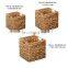 Handwoven Water Hyacinth Shelf Basket Can Be Folded Foldable Storage Wicker Basket Vietnam Supplier