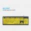 Large Print Low Vision Users Elderly High Contrast Wired USB Keyboards Yellow Big 104 Keys Letters Computer Keyboard