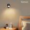 Neue USB-aufladbare 360-Grad-drehbare magnetische Wandlampe mit Touchsteuerung und LED-Beleuchtung für das Schlafzimmer