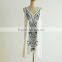 latest design rayon pleated sleeveless embroider women casual one piece dress