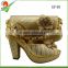 wholesale gold flat shoes lady casual shoes womens matching shoe and bag set korean design