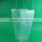 plastic foldable flower vase wholesale, plastic clear bag, transparent plastic flower bag with handle