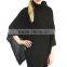 Winter Skies Black turtleneck poncho sweater