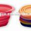 Silicone pet dog cat expandable collapsible bowl for travel hiking camping