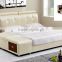 Latest italian bedroom furniture metal beige color leather bed designs                        
                                                Quality Choice