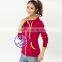 Custom blank plain zip gym hoodie for women
