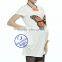 Custom combed cotton jersey printed short sleeve white maternity t shirt