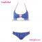 No MOQ Blue Striped Young Girl Open Sexy Sling Bikini