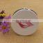 White pu Leather Mirror Pocket/ Round Makeup Compact Mirror With Sexy Lips