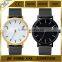 PVD plating soft leather band watch miyota 2035 movement 3 hands function