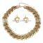 2015 Fashion Necklace Chain Statement Bib Necklace Matte Gold Plated Necklaces Jewelry For Women
