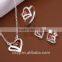 2015 hot Sterling silver heart shape ruby indian jewellery sets