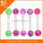 Colorful vibrating tongue barbell sweet body jewelry barbell