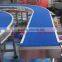 Customized plastic blue color 90 degree curve belt conveyor