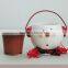 White Small Decoration Wooden Resin Small Metal Flower Pot