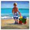ROYIART beach child oil painting on canvas for Kids Bedroom