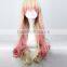 Costume Synthetic crazy color kinky for Halloween party wig yellow and green wig N414