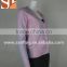 ladies' V neck long sleeve cardigan hand spray print knitted sweater with button at front placket