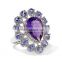 Colleen Lopez 5.82ct Amethyst and Tanzanite Sterling Silver Cocktail Ring