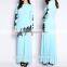 wholesale china factory latest design polyester spandex blue ladies muslim dress