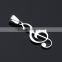 Fashion stainless steel jewelry musical note pendant necklace