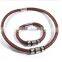 Factory Hot Selling Stainless Steel Handmade Leather Necklace Magnetic Cuff Bracelet Braided Jewelry