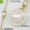 Glaring big size pearl pendant gold plating necklace