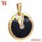 Luxury best friend forever zircon pendant for girls, genuine stingray leather pendant 18k gold plated necklace jewelry