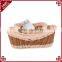 Boat shape woven rattan sundries storage fast food popcorn snack basket