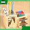multipurpose wooden double-deck drawer penholder storage pen container case box holder