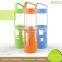 Mouth Blown Personalized Borosilicate Glass Sport Bottle Silicone