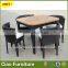 Hot sell BLACK wicker dining table with chairs 4 SEATER
