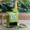 Creative square shape biscuit mug with funny face