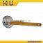 Hot sale stainless steel/zink plated metal noodle skimmer with bamboo handle
