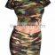 Hunting Camouflage Clothing Women's Set Short Top Skirt Lady Mini Shirt Pencil Skirts Girl Summer Clothing Party Club Sexy Set