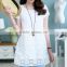 latest girls summer fashion tee shirt factory embroidered casual lady plain no brand t-shirt