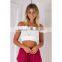 Guangzhou OEM clothing factory embroidery summer crop sex top