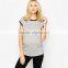 Maternity contrast binding tee maternity clothes manufacturers