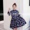 High Waist Fashion Spring Maternity Dress 2017 Import Floral Print Chiffon Dress