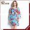 Floral Robe Breathable Cotton Short Keen Length Floral Bridesmaid Robe FR0010