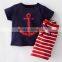 Wholesale 100% cotton summer children clothing set for 2-7 Y boy