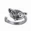 Silver Bronze Plated Fox Knuckle Ring Animal Open Mouth Unisex Rings