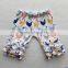 Icing style boutique children's cotton knitted clothes hot sale fall kids 3/4 plain trousers little girls ruffle capri pants