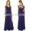 Onen high quality anti-pilling long sleeve lace chiffon v-neck maxi ankle sexy bodycon tight dress pattern