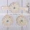 Barefoot Baby Sandals with Two Pearl With Rhinestone Tulle Flowers Matching headband