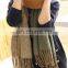 New Cotton Soft Spell Colors Warm Woolen Scarves Women Loop Yarn Strips Fringe Winter Scarf