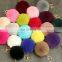 Popular handmade artificial fur pompon keychain much color fluffy ball bag hang promotion gift