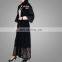 New Arrival Muslim Women Black Abaya Beautiful Design Front Open Cardigan Islamic Ladies Kimono