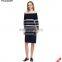 ROSUN factory OEM elegant strip knitted sweater dress wholesale